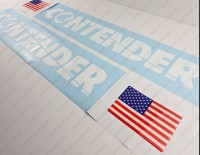 Contender Boat Logo Raised Domed 3D Decals 32" x 3.6" 2pcs.